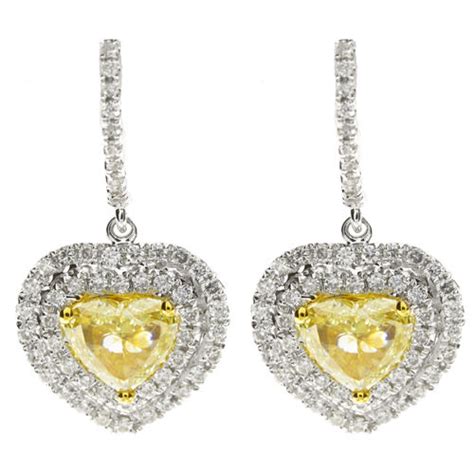 287ct Fancy Yellow Diamonds Earrings 18k All Natural 6 Grams Real Gold Canary Talore Diamonds