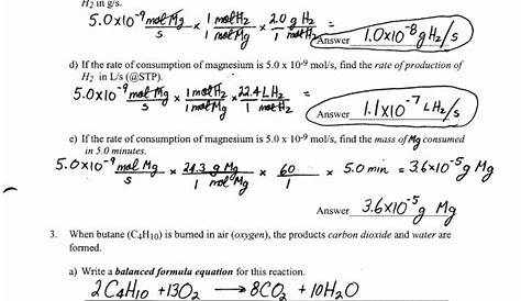 Mole Particle Conversions Worksheet Answers