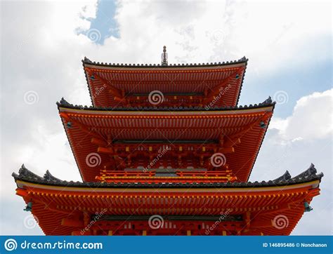 Red Pagoda In Summer At Kiyomizu Dera Kyoto Japan Stock Photo Image