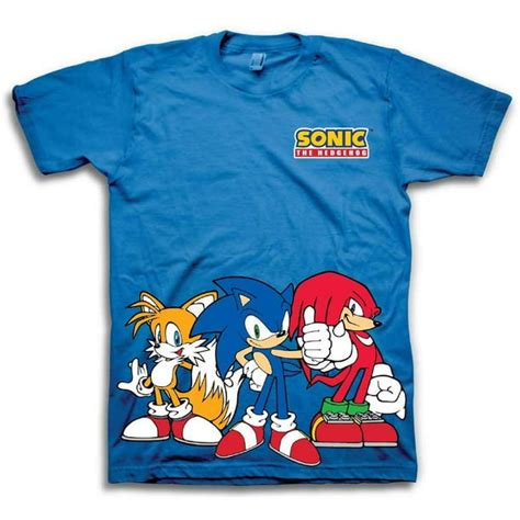 Sega Boys Sonic The Hedgehog Shirt Featuring Sonic Tails And