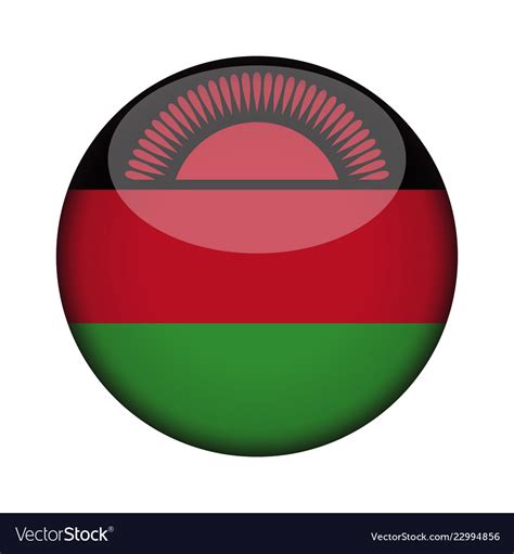 Malawi Flag In Glossy Round Button Icon Malawi Vector Image