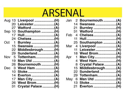 Premier league starting from 13 august. Arsenal | Premier League fixtures 2016/17 | Sport ...