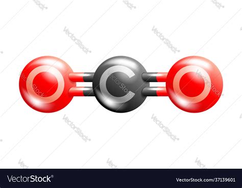 Co2 Carbon Dioxide 3d Molecule Royalty Free Vector Image