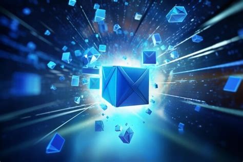 Premium Photo Futuristic Blue Express Envelope And Parcel Abstract