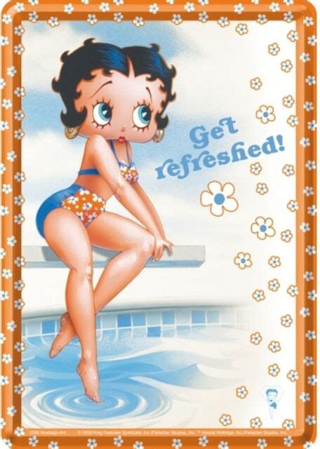 Nostalgic Art Betty Boop Get Refreshed Baden At Pool In Bikini Tin Sign