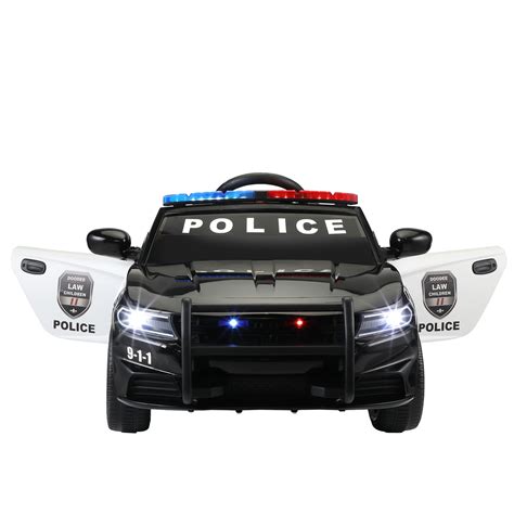 Lowestbest 12v Kids Electric Police Car Ride On Toys Vehicle With