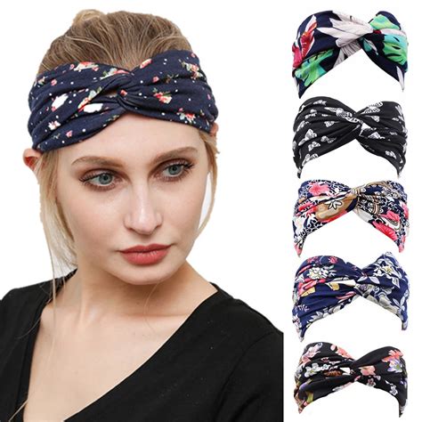 Fashion Women Wide Stretchy Headbands Twist Knot Hair Bands Head Wrap