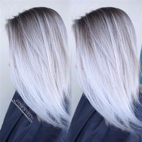 White Platinum Blonde Balayage Hair Platinum Blonde Balayage White