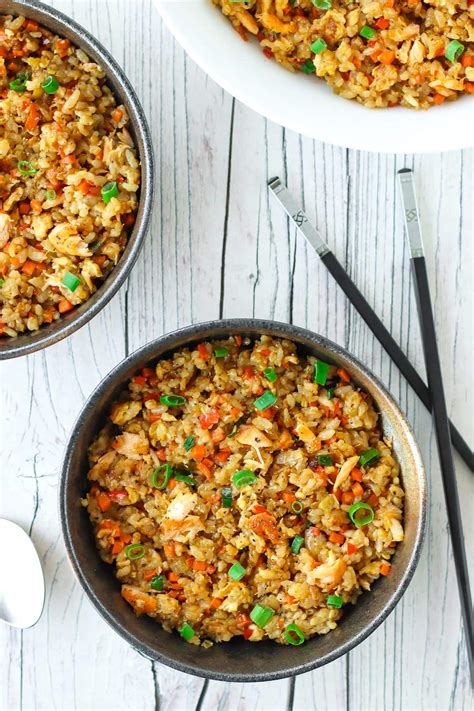Garlic Salmon Fried Rice Easy Weeknight Dinner That Spicy Chick