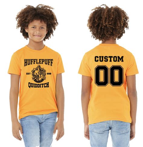 Personalized Kids Hufflepuff Quidditch Jersey Shirt With Your Etsy