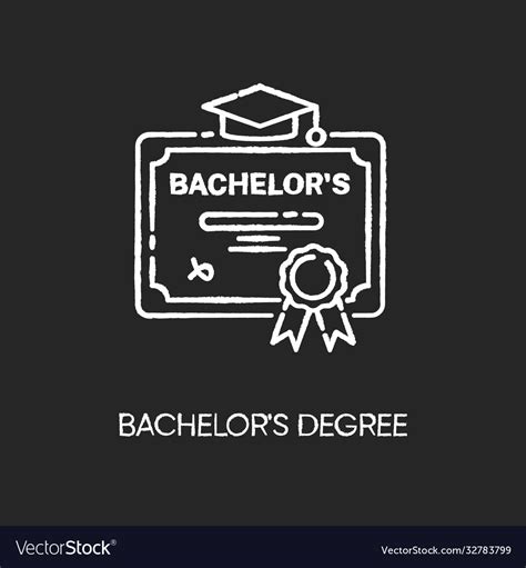 Bachelors Degree Chalk White Icon On Black Vector Image