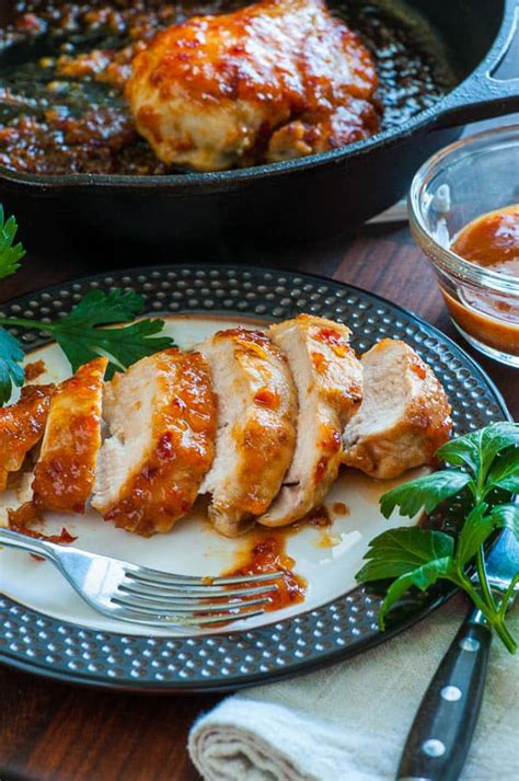 Make this easy apricot chicken skillet dinner! Apricot-Chili Glazed Chicken Breast
