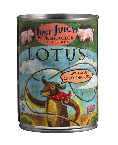 Lotus dog food is very hard to find, and unfortunately i was in a pinch with my own dogs. Lotus Just Juicy Pork Shoulder Stew Grain-Free Canned Dog ...