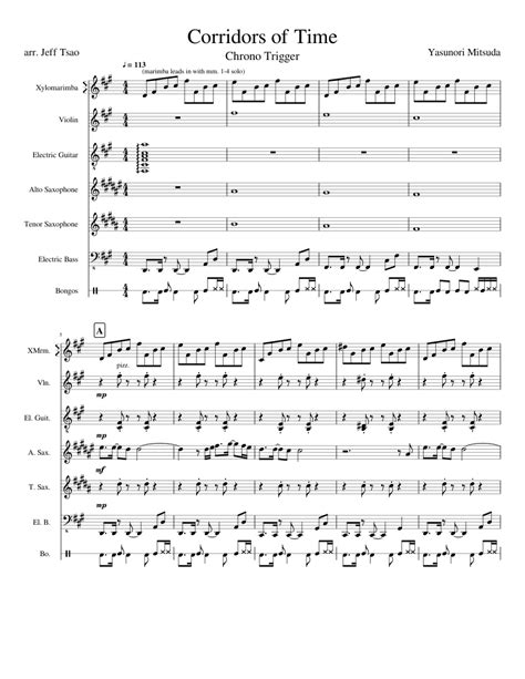 Corridors Of Time For Ensemble Chrono Trigger Sheet Music For Violin
