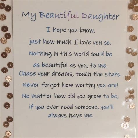 My Beautiful Daughter Poem Card Etsy In 2021 Daughter Poems Poem