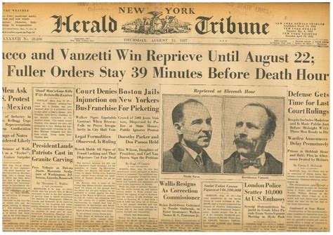 From sympathizers viewing sacco and vanzetti as victims, it was only a short step to viewing them as martyrs. Sacco and Vanzetti Win Repreive Until August 22 Stay ...