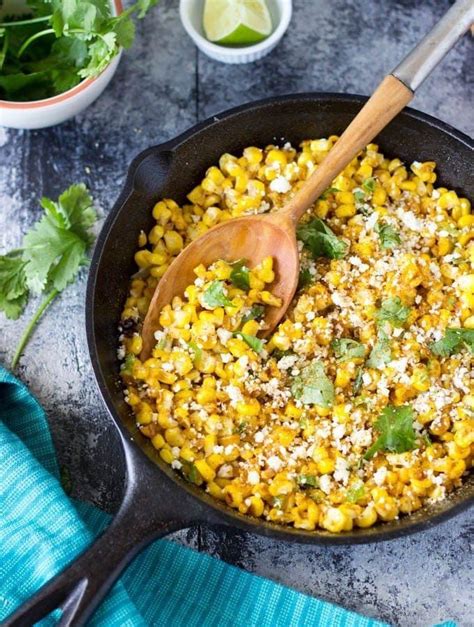Mexican street corn in a cup, esquites prepared with elote blanco, mexican white corn. Skillet Mexican Street Corn | Recipe | Mexican street corn, Mexican street corn recipe, Street ...