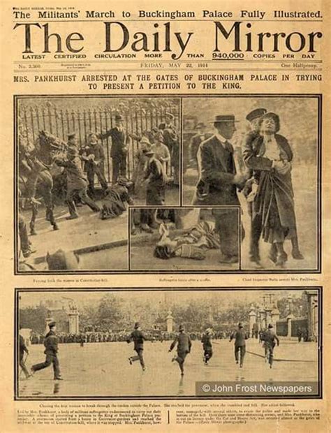 Suffragettes March In Buckingham Palace1914 Suffragette Historical Events Newspapers