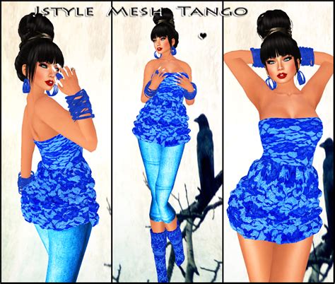 Jstylestore T Sexy Outfit Mesh Blue Tango Jstyle