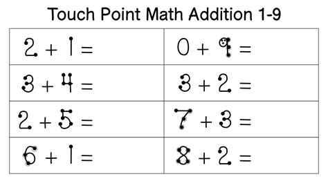 Touchpoint Math Worksheets Addition Worksheets For Kindergarten