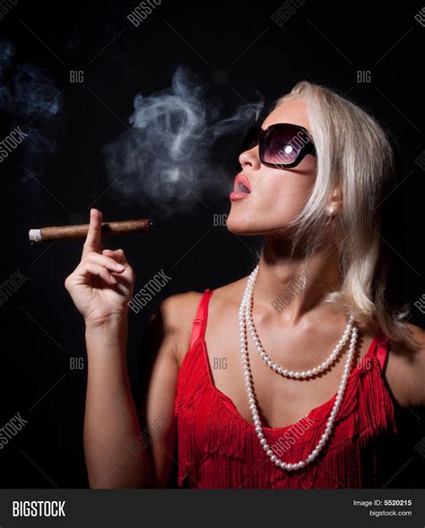 Portrait Elegant Smoking Woman Image And Photo Bigstock