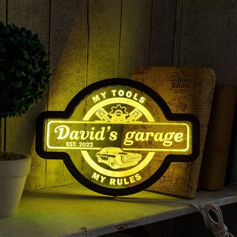 Garage Neon Sign Personalized Garage Sign Garage Led Sign Garage