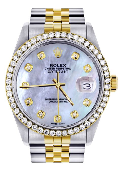 Womens Two Tone Rolex Datejust Watch 36mm Mother Of Pearl Dial J