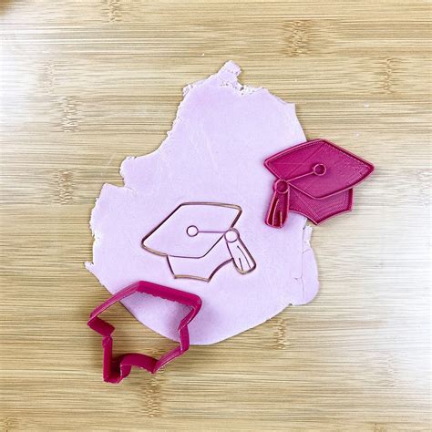 Download Stl File Graduation Cap Cookie Cutter With Stamp 3d Printing