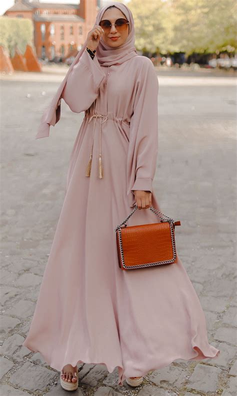 Soft Pink Flared Abaya