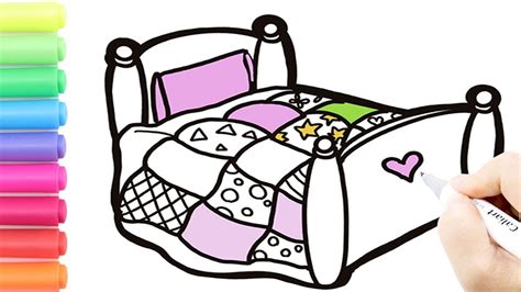 Easy Colorful Bed Drawing How To Draw A Bed For Kids Toddlerslearn