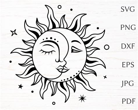Sun And Moon Svg Boho Svg Celestial Svg Designs With Etsy Canada