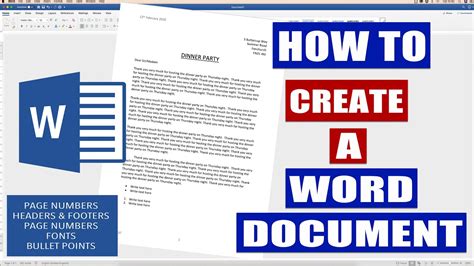 How To Create A Word Document Microsoft Word Tutorial Youtube
