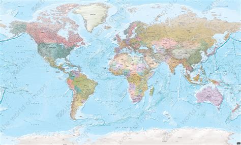 Vector World Map Xxl Political With Relief 1271 The World Of
