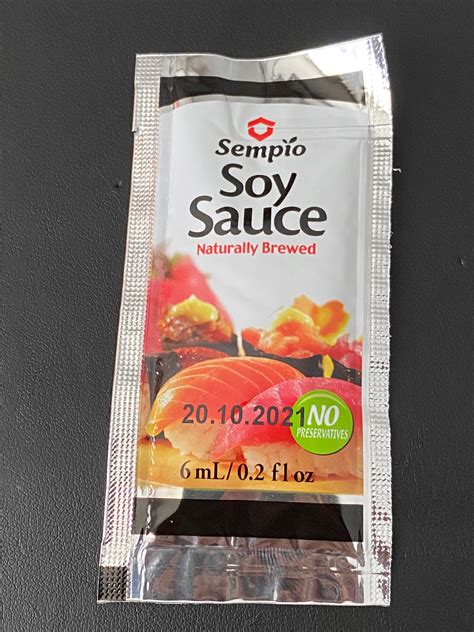 The Way This Soy Sauce Packet Has Extra Seals So That You Dont