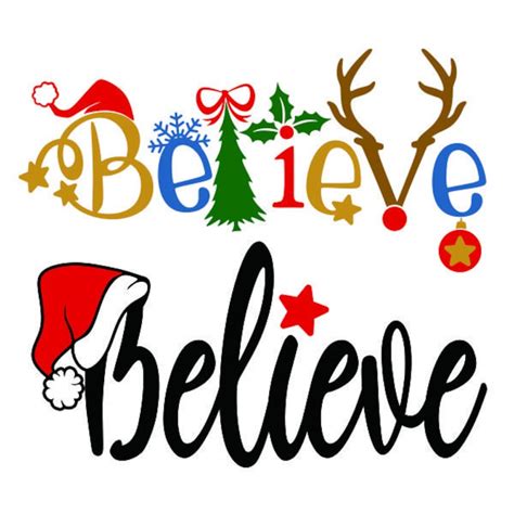 Believe Christmas Cuttable Design Png Dxf Svg And Eps File For Etsy