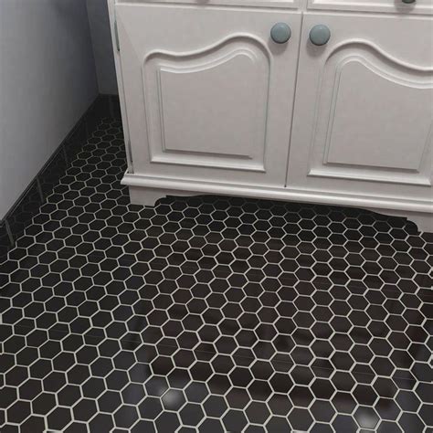 Merola Tile Metro Hex Glossy Black 10 12 In X 11 In X 5 Mm Porcelain