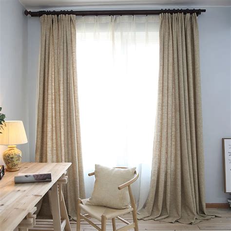 Linen Curtain Fabric Solid Color Linen Custom Bedroom Living Room