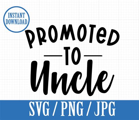 Promoted to UNCLE PREGNANCY Announcement SVG Png Jpg | Etsy