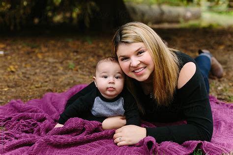 Mother And Son On Blanket By Stocksy Contributor Leah Flores Stocksy