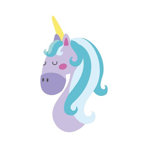 Cute Unicorn Head Hand Draw Style Icon 2592090 Vector Art