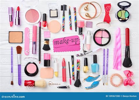Set Of Cosmetics And Accessories Stock Photo Image Of Essential