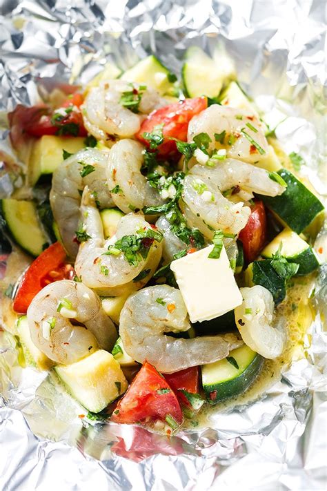 Shrimp Foil Packets Recipe With Lemon Garlic Herb Sauce Shrimp In