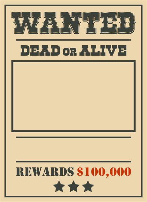 Old West Style Wanted Poster ~ Wanted West Template Wild Old Posters