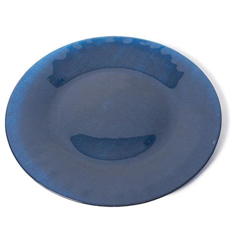 Navy Blue Glass Round Charger Plate 12 6 4 Pack