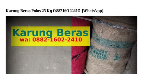 Karung Beras Polos 25 Kg Pdf DocDroid