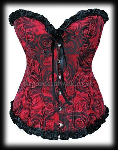 Red Black Roses Romantic Gothic Corset Women S Gothic Corsets And Bustiers Gothic Corset