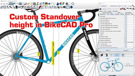 Custom Standover Height In Bikecad Pro Youtube