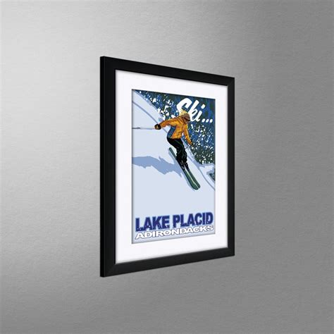 Ski Lake Placid Adirondacks New York Giclee Art Print Poster Etsy