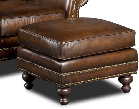 It was designed by arne jacobsen and manufactured by fritz hansen. Natchez Brown Leather Ottoman from Hooker | Coleman Furniture
