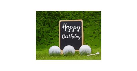 Happy Birthday To Golfer With Golf Ball On Green Postcard